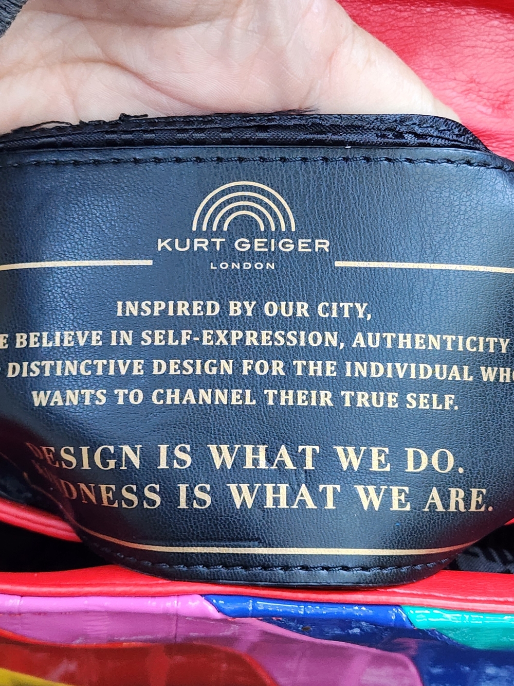 Kurt Geiger London Rainbow Wave Leather Kensington Bag NWT - Picture 10 of 15